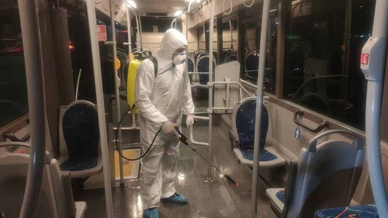 “Bakubus” avtobusları dezinfeksiya edilir (FOTO/VİDEO)