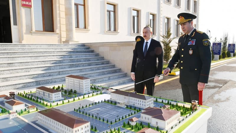 Prezident Ağstafada hərbi hissənin açılışını etdi (FOTOLAR)