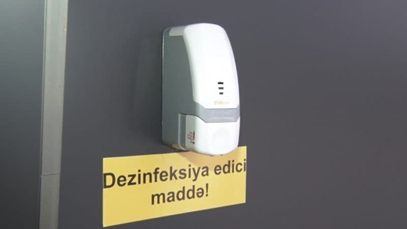 Bakı Dəmir Yolu Vağzalında dezinfeksiyaedici avadanlıq quraşdırıldı (VİDEO)