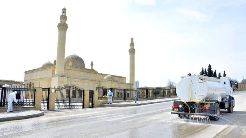 Şamaxı rayonunda koronavirusa qarşı dezinfeksiya işləri aparılır (FOTO)