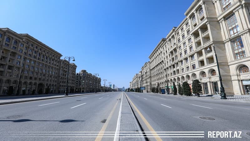 Bakı hərəkət məhdudiyyətinin ilk günündə (FOTOLAR)