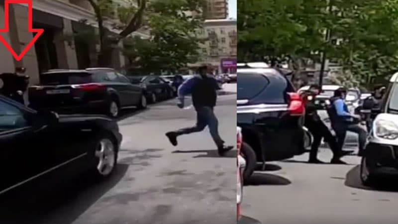 Bakıda polisin təqib etdiyi şəxs canından olacaqdı (VİDEO)