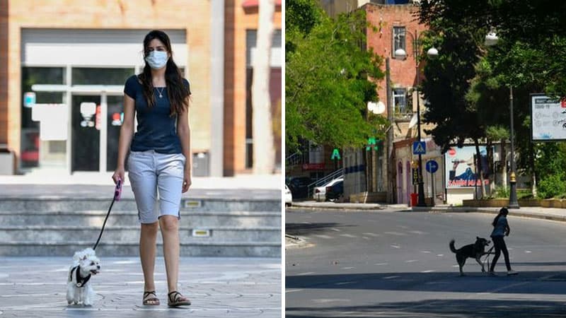 Bakının sərt karantin günü: Küçələrdə sadəcə itlərini gəzdirənlər və icazəsi olanlar var (FOTOLAR)