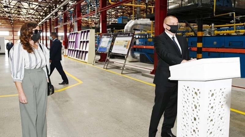 Azərbaycan Prezidenti Gəncədə zavodun açılışını etdi (FOTOLAR)
