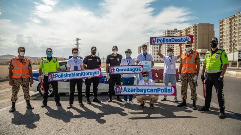 Qaradağ Gənclər Evi polisə dəstək aksiyası keçirdi (FOTOLAR)