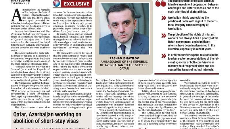 Qətərin “Peninsula” qəzetində erməni təxribatını ifşa edən yazı dərc olunub