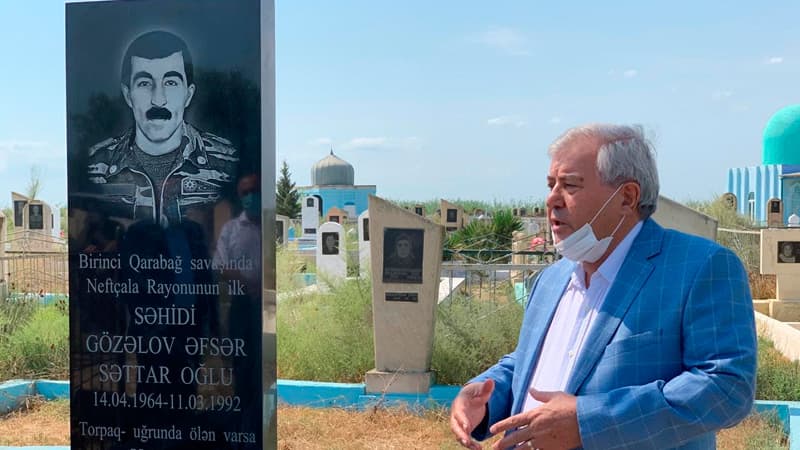 Neftçalanın ilk şəhidinin məzarı abadlaşdı (FOTO)