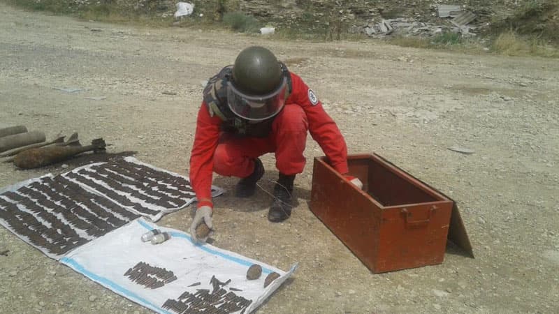 Ağstafada partlamamış hərbi sursatlar, patronlar aşkarlandı (FOTOLAR)