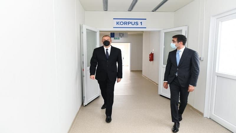  İlham Əliyev Şəkidə modul tipli xəstəxananın açılışında (FOTOLAR)