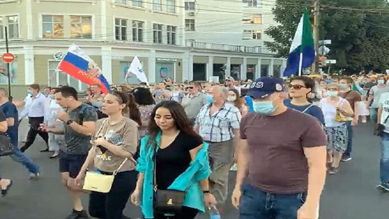 Xabarovskda etiraz aksiyası davam edir: artıq 21 gündür şəhər susmur (VİDEO)