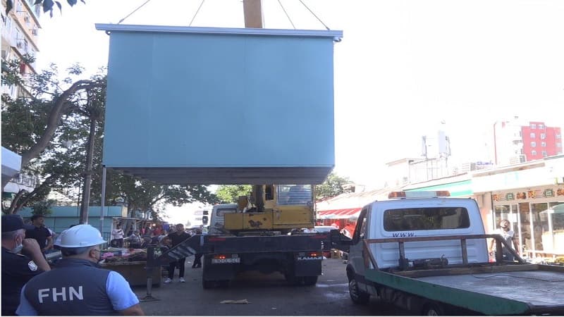 Fövqəladə Hallar Nazirliyi Əli Həsənovun köşklərini sökür (FOTO/VİDEO)