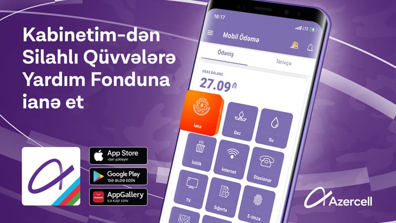 Ordumuzu “Kabinetim” tətbiqindən dəstəkləmək imkanı
