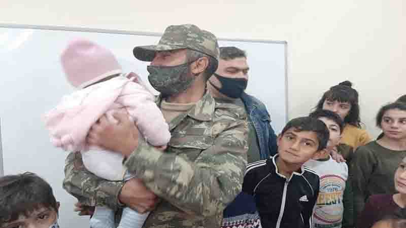 Yaralı əsgər xəstəxanadan çıxan kimi Uşaq Sığınacağına qurban payı apardı (FOTO)