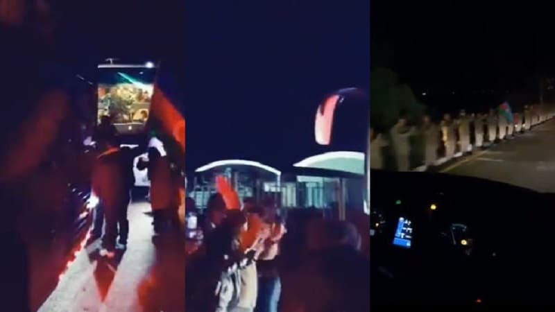 Naxçıvan cəbhədən zəfərlə qayıdan hərbçiləri izdihamla qarşıladı (VİDEO)