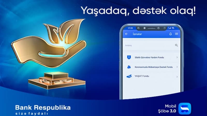 “Bank Respublika” “Mobil Şöbə” ilə YAŞAT Fonduna ianə etmək imkanı yaratdı