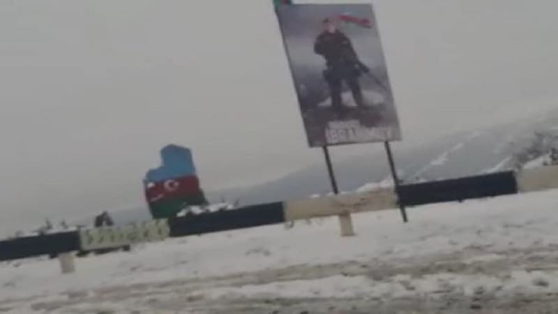 Hadrutda Mübariz İbrahimovun şəkli ucaldıldı (FOTO)