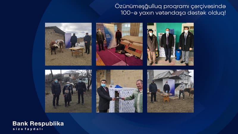 Bank Respublika Özünüməşğulluq proqramı çərçivəsində 100-ə yaxın vətəndaşa dəstək oldu!