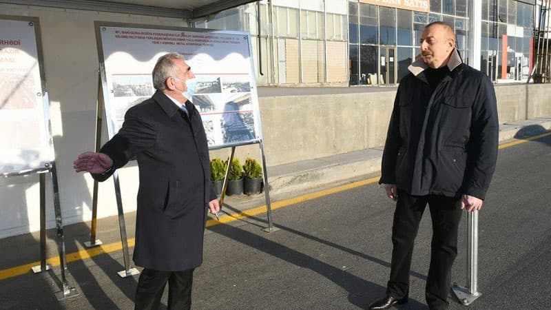Prezident yeni yolun açılışında iştirak etdi (FOTOLAR)