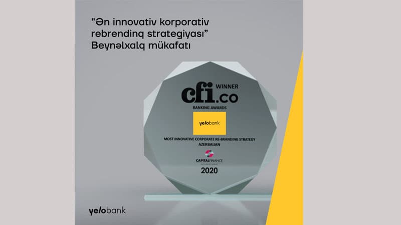 Yelo Bank "Ən İnnovativ Korporativ Rebrendinq Strategiyası” mükafatını aldı
