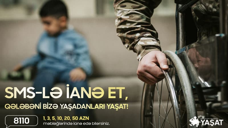 “YAŞAT" Fonduna 8110 SMS vasitəsilə ianə etmək imkanı yaradılıb