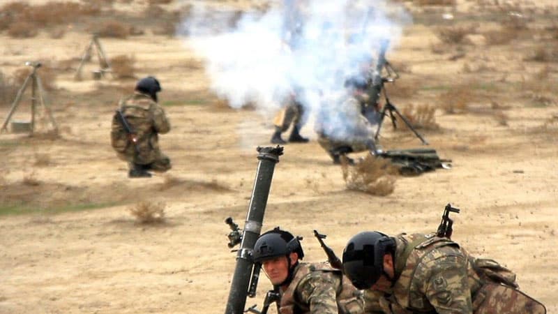 Azərbaycan Ordusunun minaatan batareyaları döyüş atışları icra edir (FOTO/VİDEO)