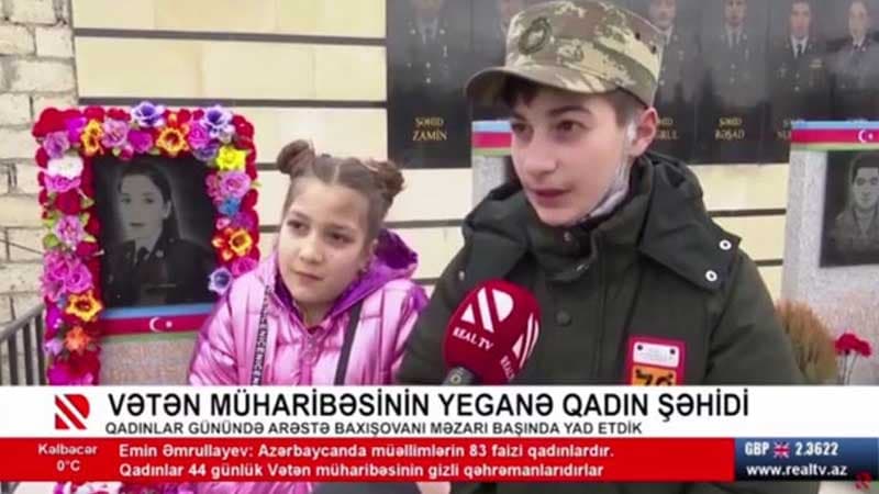 Vətən Müharibəsinin yeganə qadın şəhidi məzarı başında anıldı (VİDEO)