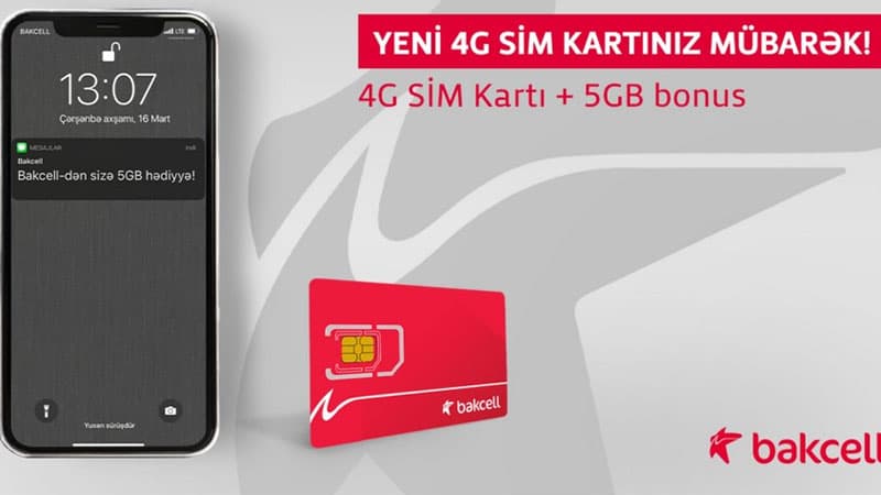 “Bakcell”in 4G şəbəkəsinə keç və 5 GB İnternet hədiyyə al!