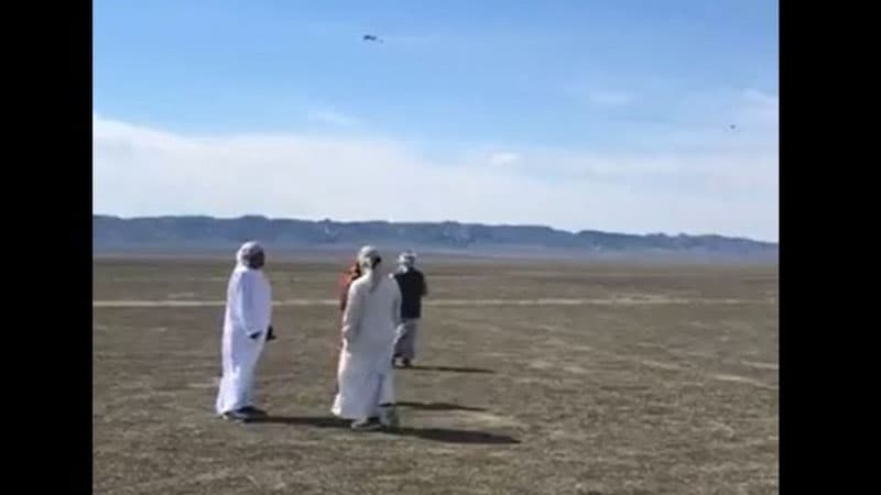 Ərəblərin drona göyərçin bağlayıb şahinə yem etmələri ilə bağlı rəsmi açıqlama (VİDEO)
