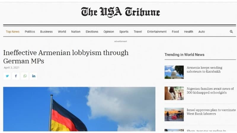 “The USA Tribune”: alman deputatlar vasitəsilə qeyri-effektiv erməni lobbiçiliyi