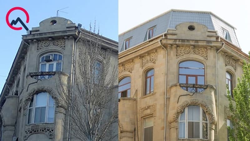 Bakıdakı tarixi binanın üzərində mansard tikilib (FOTO/VİDEO)