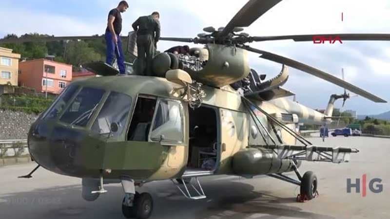 Türkiyədə təcili eniş edən Azərbaycan hərbi helikopteri təmir olunaraq qəza bölgəsindən ayrılıb (VİDEO)