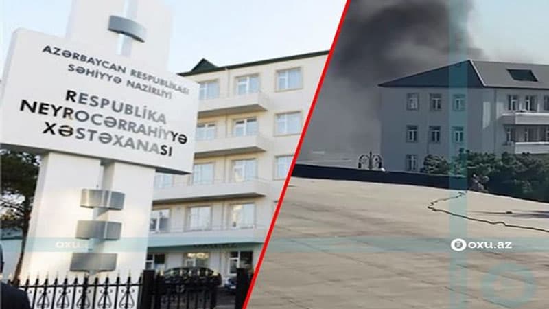 Bakıda xəstəxana binası yanır (VİDEO)