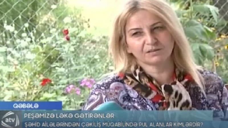 Şəhid ailələrindən çəkiliş üçün pul istəyən qadın danışdı (VİDEO)