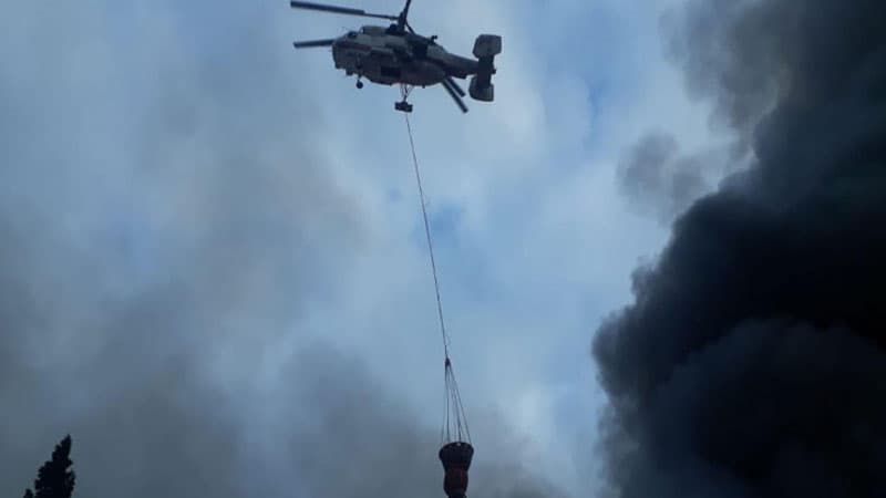 Qəbələdə meşə yanğınlarını söndürmək üçün helikopter cəlb olundu