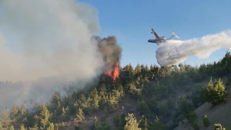 İsmayıllıda dağlıq ərazidə yanğın başladı, helikopter cəlb edildi