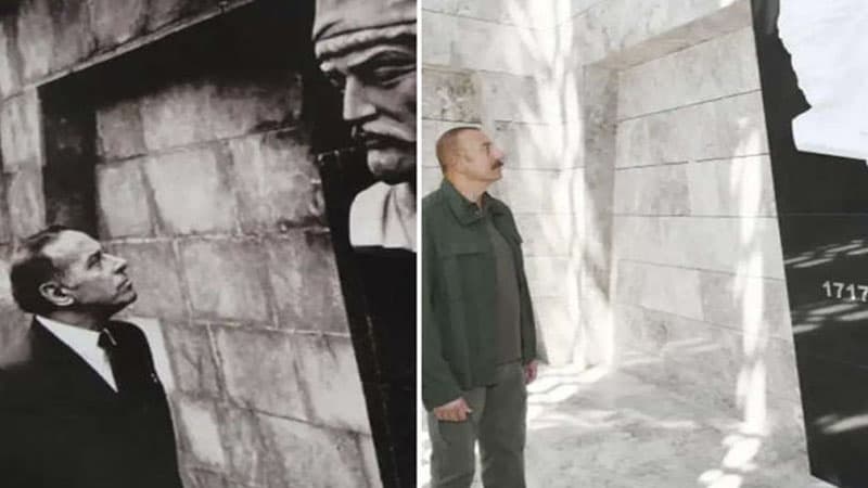 İlham Əliyev 39 il sonra Heydər Əliyevin şəkil çəkdirdiyi yerdə