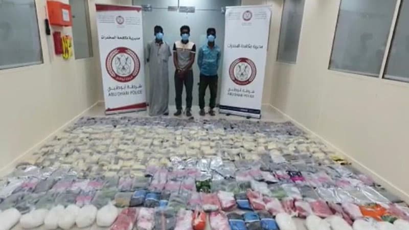 Əbu-Dabidə böyük əməliyyat: 142 nəfər saxlanıldı, 816 kq narkotik ələ keçirildi