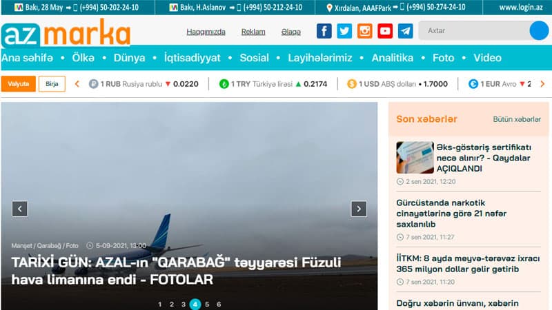 "Azmarka.az" saytının 1 yaşı tamam oldu
