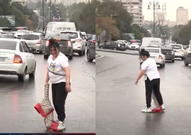 Bakıda sərxoş qadın sürücülərə həyəcanlı anlar yaşatdı (VİDEO)