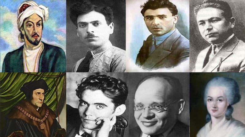 Pərəstişkarı tərəfindən asılan, dərisi soyulan, vəhşicəsinə güllələnən - Edam olunan yazarlar