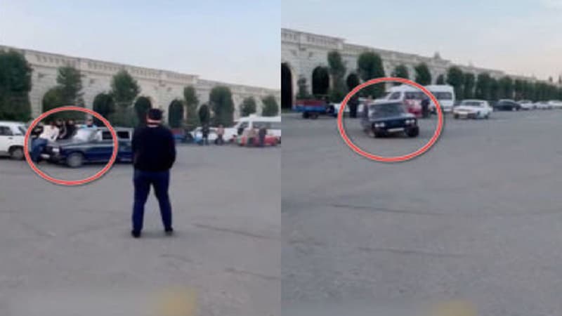 Zəfər Günü avtoxuliqanlıq edən şəxs həbs edildi (FOTO/VİDEO)