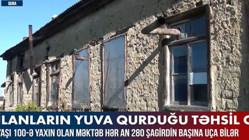 100 yaşlı məktəb hər an şagirdlərin başına uça bilər (VİDEO)