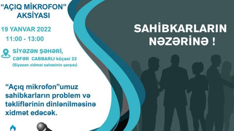 “Azəriqaz”ın rəhbərliyi Siyəzəndə sahibkarlarla görüş keçirəcək