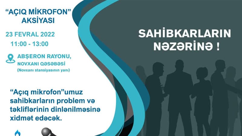 "Azəriqaz" “Açıq mikrofon”u bu dəfə Abşeronda qurulacaq