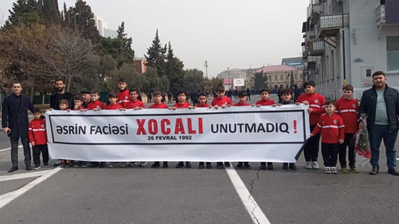 "Xocalı" klubu soyqırımı qurbanlarını yad etdi (FOTOLAR)