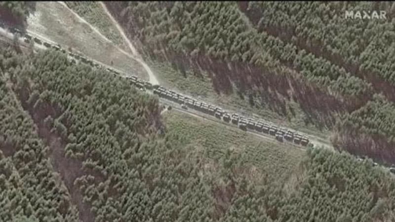 Kiyevə 64 km-lik rus konvoyu yaxınlaşır - Peyk görüntüləri yayıldı (FOTOLAR)