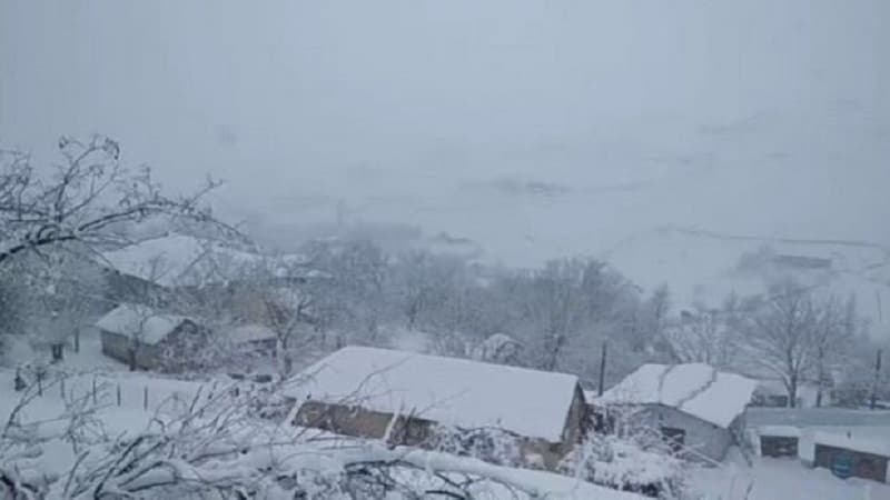 Güclü qar səbəbindən Cəlilabad-Yardımlı yolu bağlandı, kəndlər işıqsız qaldı (FOTO)
