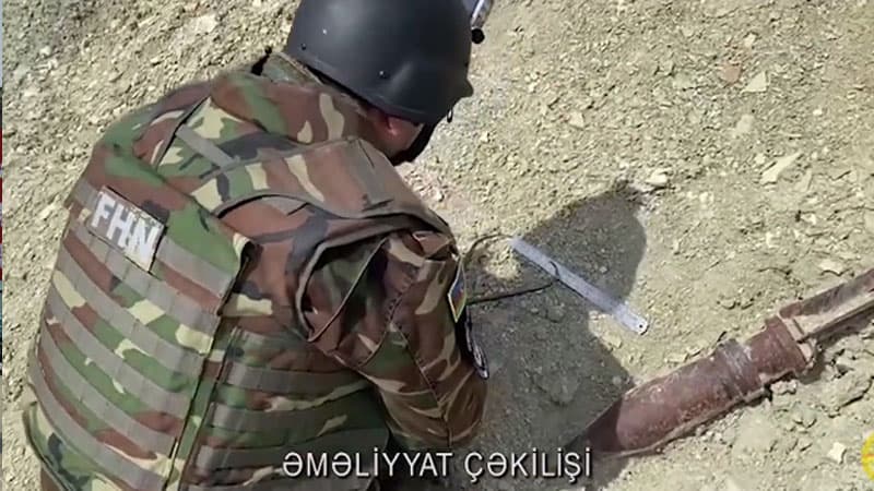 Xızıda tank mərmisi aşkarlandı (VİDEO)