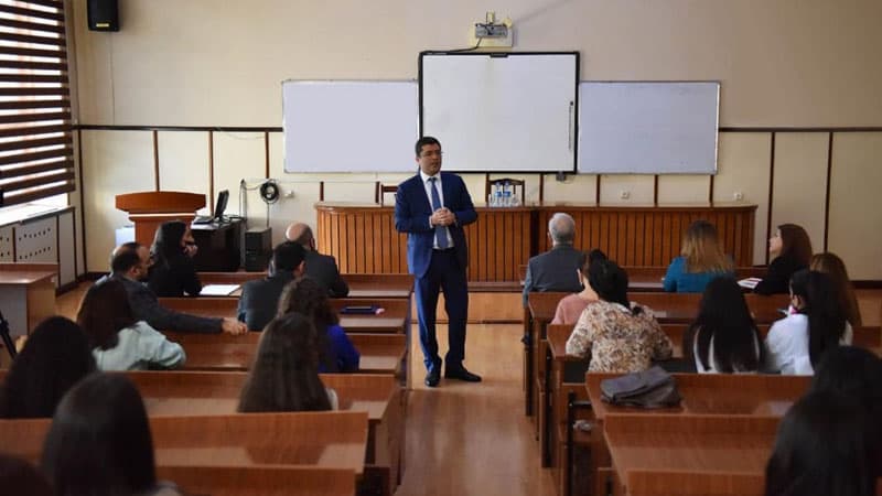 BDU-nun Jurnalistika fakültəsində Əhməd İsmayılovla görüş keçirildi (FOTOLAR)