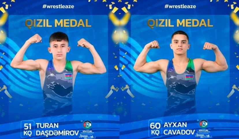 Azərbaycanın iki güləşçisi dünya çempionatının qızıl medalını qazanıb